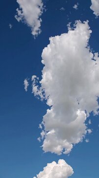 Blue sky with clouds, Static low angle shot