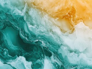 Abstract Ocean Meets Golden Sand Beach Texture with Swirling Patterns