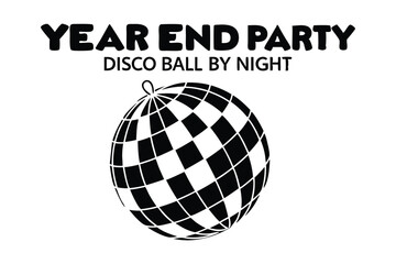 Poster year end party disco ball