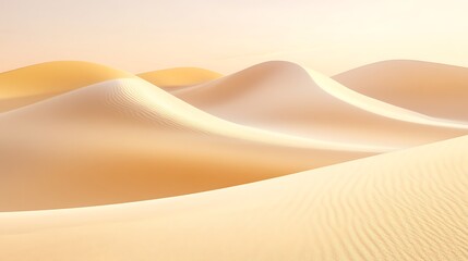 Golden Sand Dunes Desert Landscape Scenic View