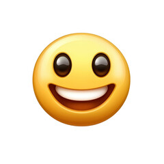 Isolated Yellow Smiling Emoji with Simple Eyes and a Wide Grin