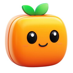Fototapeta premium Adorable 3D Render of a Happy Orange Fruit Character