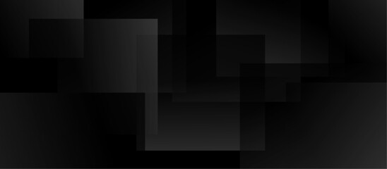Abstract black background with texture pattern, layered geometric triangle shapes, black and grey glossy squares, abstract tech banner design. overlapping presentation design.