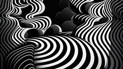 Surreal geometric style line art structure background