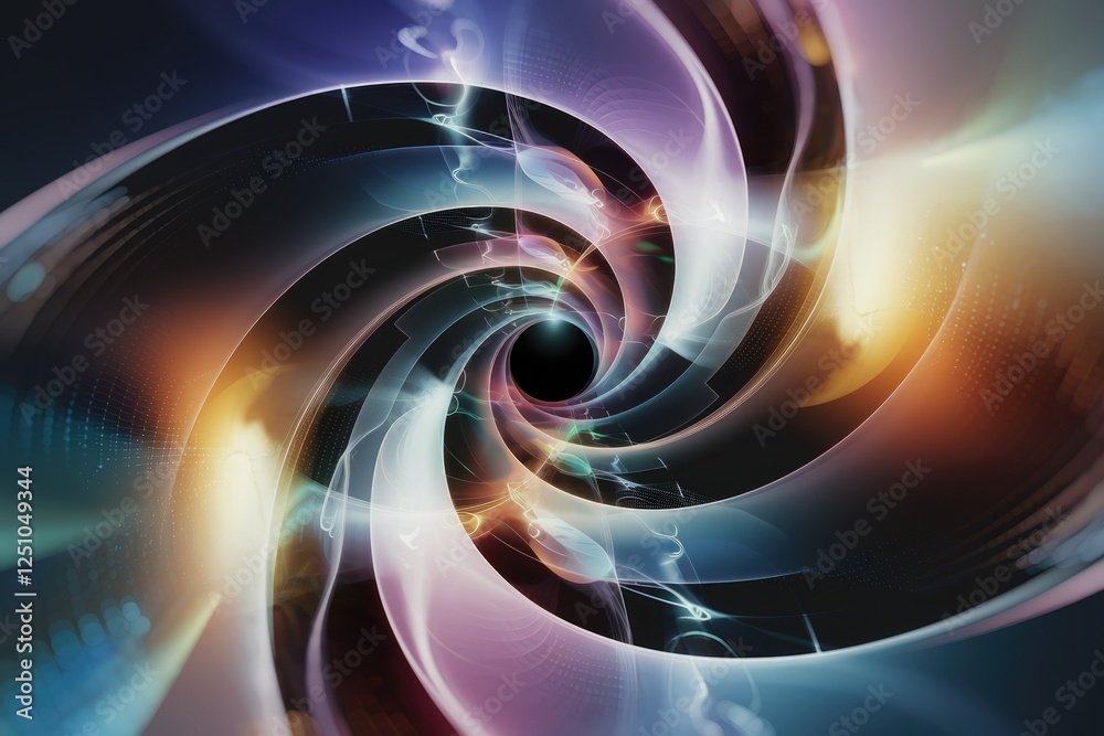 Poster Abstract swirling vortex of light and color, creating a mesmerizing visual experience.