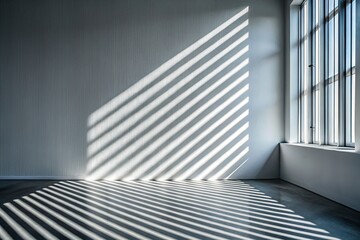 Obraz premium Abstract Black and White Architecture: Shadow Play on a White Wall