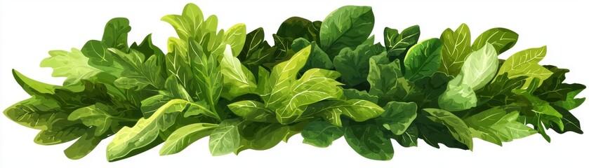 Obraz premium A vibrant array of fresh leafy greens, showcasing their rich textures and deep green hues, perfect for healthy recipes and organic lifestyle concepts.