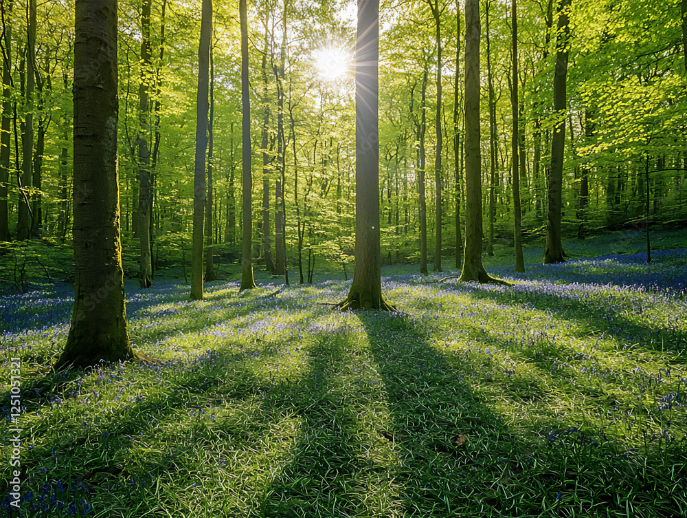 Canvas Prints  bluebell enchantment in belgian forest