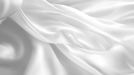 Obraz premium White silk fabric folds, texture, close-up