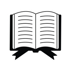 quran glyph outline icon with white background vector stock illustration