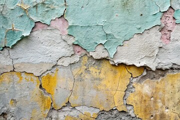 Grey Pastel Cracked Concrete Wall Texture Background - Rustic Stone Surface