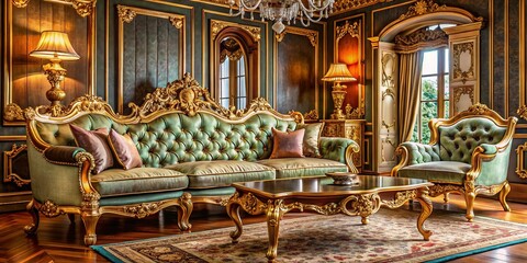 Luxurious Classic Handmade Furniture: Baroque Rococo Vintage Style Portrait