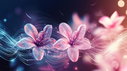 Surreal Visualization of Sound Waves Forming Flower Patterns