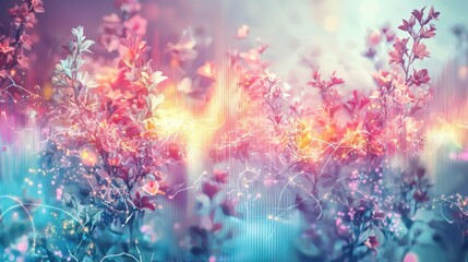 Surreal Visualization of Sound Waves Forming Colorful Floral Patterns