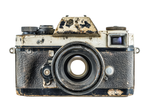 Isolated Old Distressed Camera