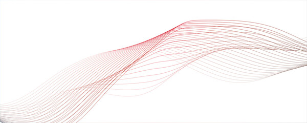 Abstract wavy green background. Thin line wavy with red wavy lines color gradient spectrum lines Undulate wave swirl swoosh.  . Digital energy waves technology concept 