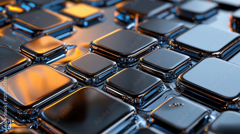 Aufkleber a close up of a computer chip with a metallic look