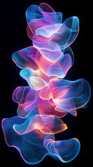 Obraz premium Soft neon lines forming abstract floral patterns