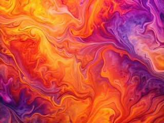 Silhouetted Figure Against a Vibrant Orange, Pink, and Purple Marble Gradient Background Texture