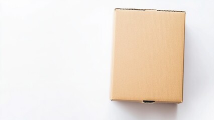 Plain cardboard box with slight opening, blank surface for product packaging or branding design.
