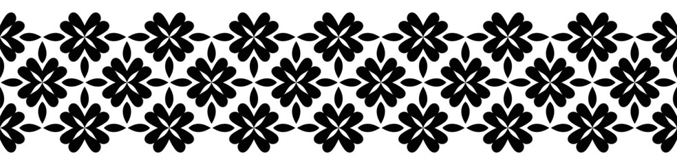 Fototapeta premium Vintage ornamental border design with ethnic pattern.