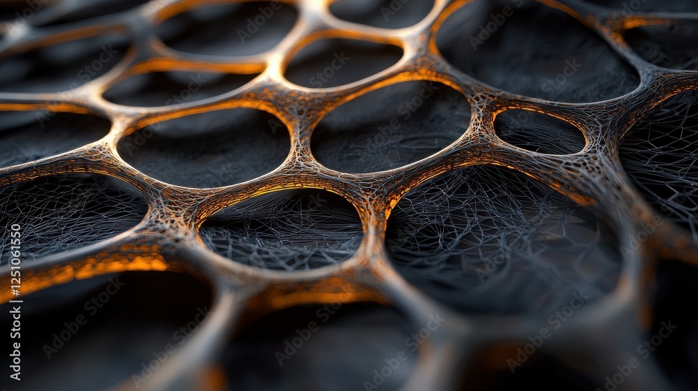 Poster the image is a close up of a black and orange patterned surface
