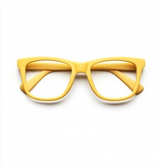 Fototapeta premium Stylish yellow eyeglasses display modern studio product photography bright environment front view fashion accessory