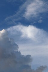 Abstract colorful cloudy sky background. Clouds of different shapes. Nice picture. Cover. Wallpaper. copy space.