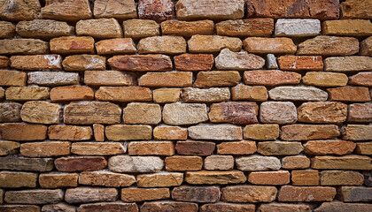 Fototapeta premium rustic wall made of uneven bricks and natural texture timeless beauty of rustic brick wall background concept