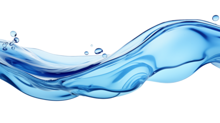 Crystal Clear Water Splash Dynamic Blue Liquid Wave for Refreshing Drink Ads Clean Product Packaging and Website Design