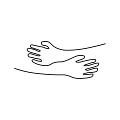 Obraz premium hugging hands icon