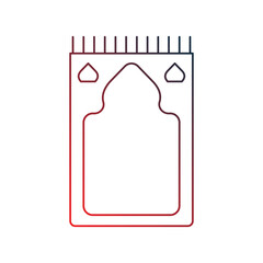prayer mat gradient outline icon with white background vector stock illustration