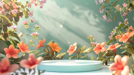 Floral Product Display, Spring Mockup - Pastel color palettes