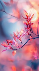 Crimson Leaves in the Evening Glow.