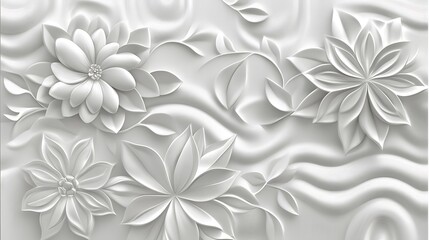 Elegant White Floral Wall Art Design