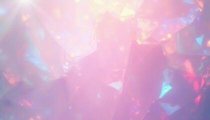 Abstract iridescent crystals, soft pastel colors.  Possible use Background for digital design