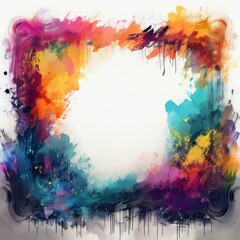 Obraz premium colorful grunge graffiti border frame wallpaper background on white background with copy space