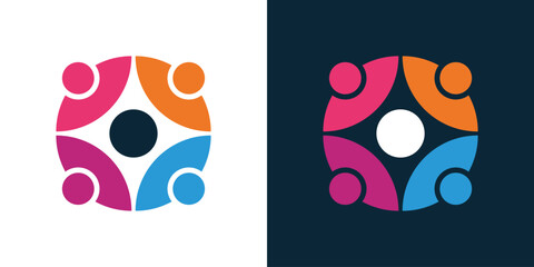 Fototapeta premium Global Community Logo Icon Elements Template. People Family logo. Teamwork concept logo. Team work icon