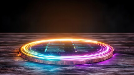 Franchise Growth and Brand Expansion by Successful Brand Scaling Concepts of Illuminated futuristic circular display.