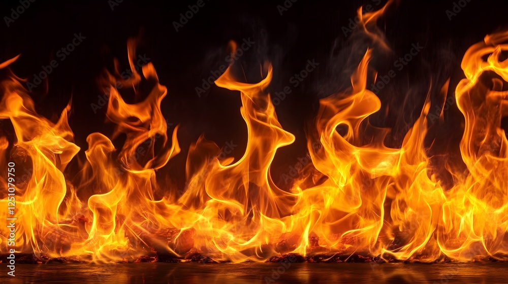 Poster captivating image showcasing a raging inferno of scorching flames and crackling fire engulfing the s