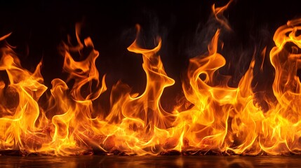 Captivating image showcasing a raging inferno of scorching flames and crackling fire engulfing the surroundings with intense heat and a luminous fiery blaze