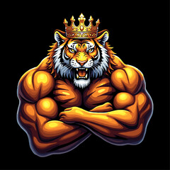 tiger on a black background