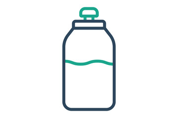 Water bottle icon. line icon style. icon related to drink. gym elements vector illustration