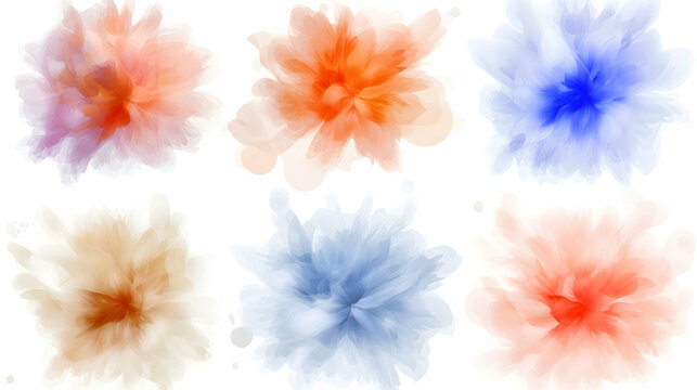 Digital flowers for design resources, marketing visuals, and art projects bloom on a clean white backdrop; creative resource for designers