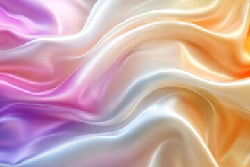 Obraz premium Smooth elegant holographic material flowing and creating abstract wavy texture