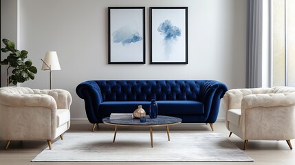 Minimalist loft interior design of modern living room.