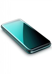 3d rendering of a smartphone. the phone is shown from a side angle, with the front facing towards the left side of the image.