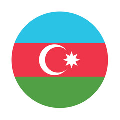 Flag of Azerbaijan. Azerbaijan circle flag logo icon digital vector illustration