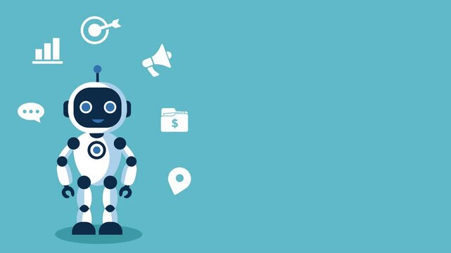 animated artificial intelligence robot in business .AI robot manage multiple project management concept animation, juggle multiple project concept, artificial intelligence manage multiple project 