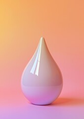 Obraz premium 3d rendering of a small, spherical object in the shape of a teardrop. the object is white in color and has a smooth, glossy surface.